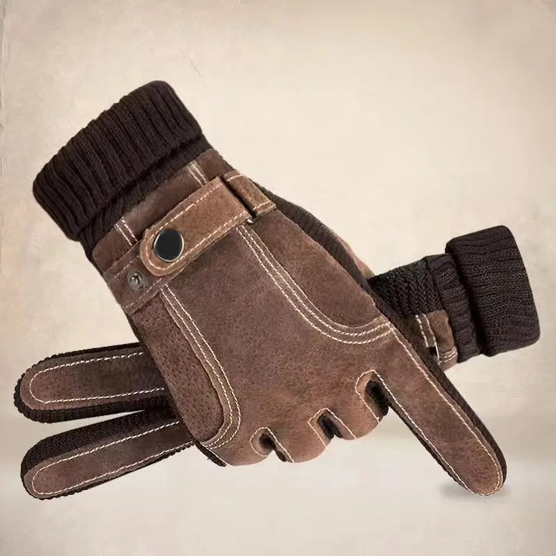 Guantes Masculinos De Cuero Táctiles Antiviento Vanthea