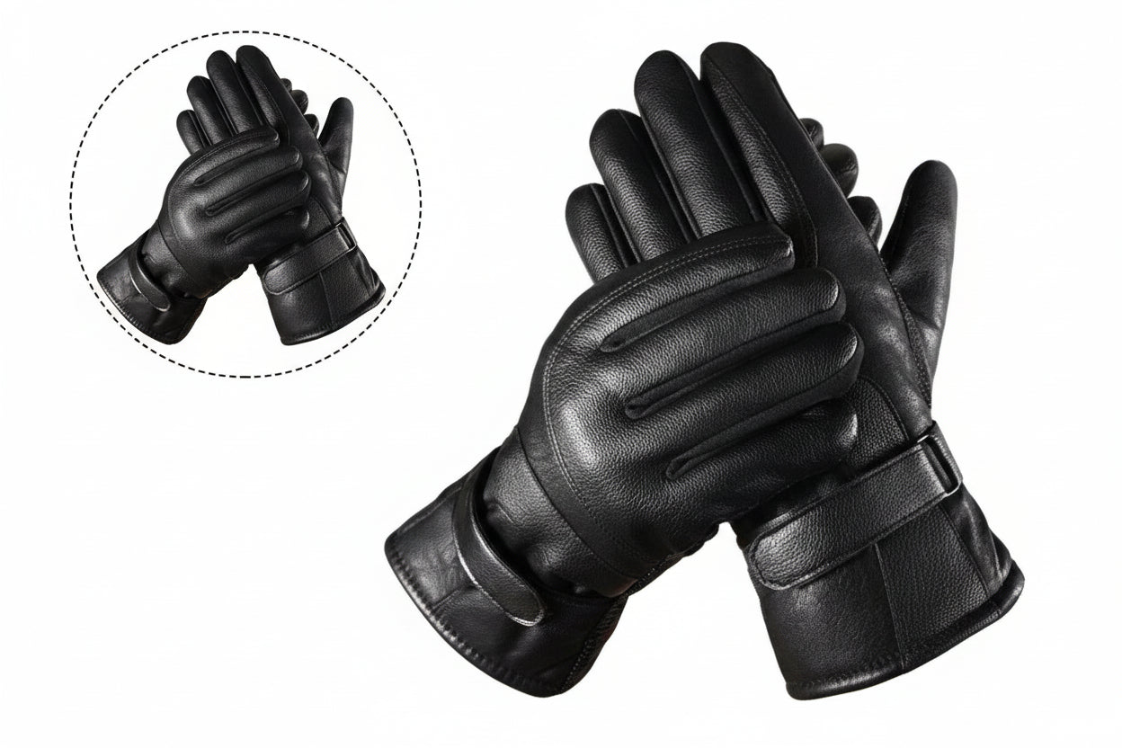 Guantes Masculinos De Cuero Táctiles Impermeables Invierno Vanthea