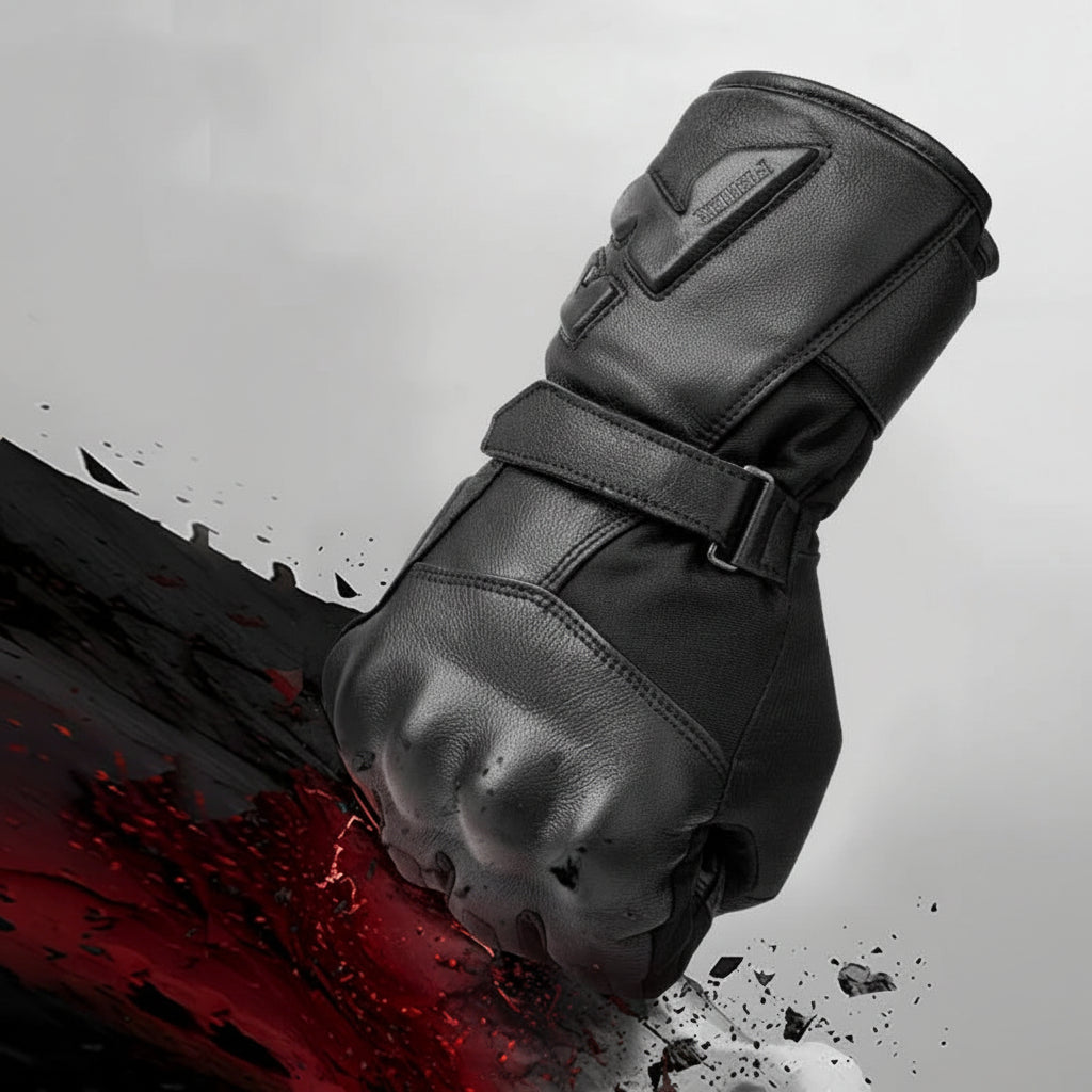 Guantes Masculinos De Cuero Impermeables Táctiles Invierno Vanthea