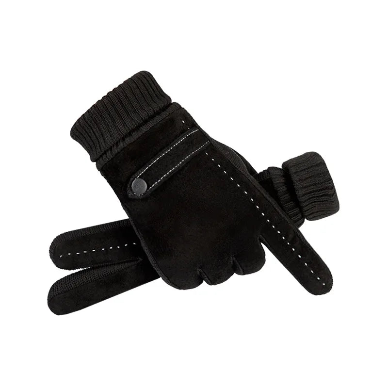 Guantes Masculinos De Cuero Táctiles Antiviento Vanthea